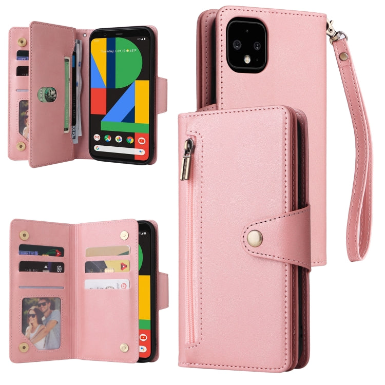Rivetto Fibbia 9 carte Custodia per telefono in pelle a tre pieghe, For Google Pixel 4A 5G, For Google Pixel 4 XL, For Google Pixel 6, For Google Pixel 6 Pro