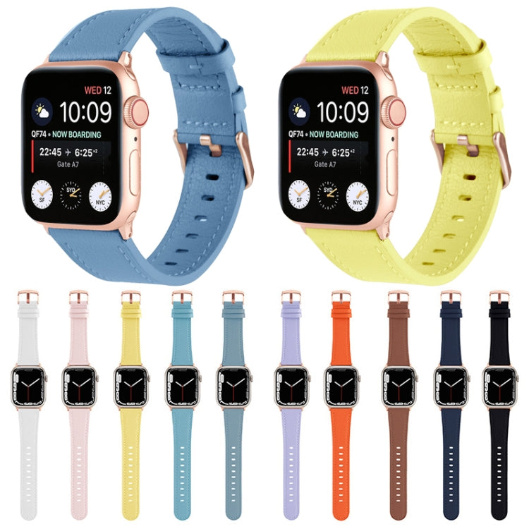 Cinturino in vera pelle a vita piccola per Apple Watch Series, 7 41mm / 6&SE&5&4 40mm / 3&2&1 38mm, 7 45mm / 6&SE&5&4 44mm / 3&2&1 42mm
