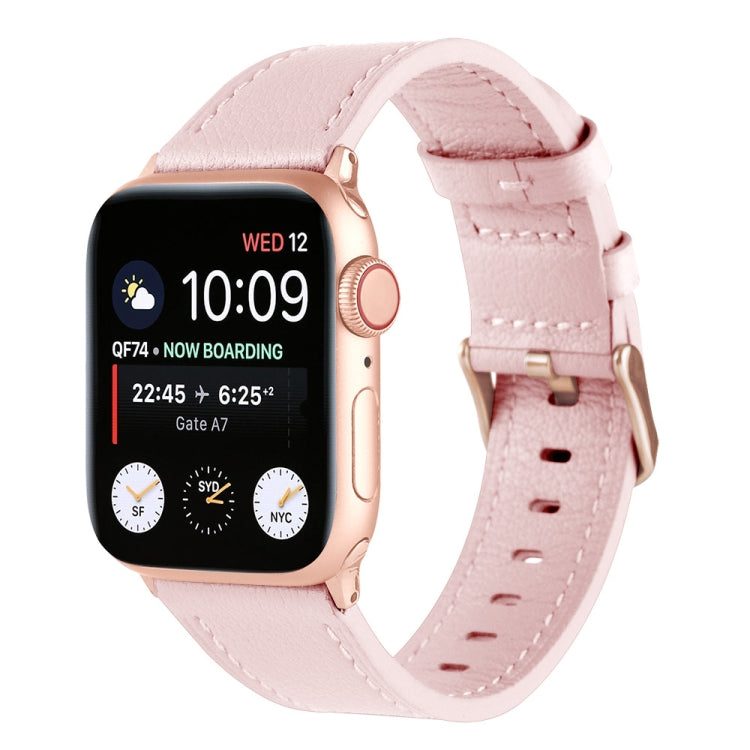 Cinturino in vera pelle a vita piccola per Apple Watch Series, 7 41mm / 6&SE&5&4 40mm / 3&2&1 38mm, 7 45mm / 6&SE&5&4 44mm / 3&2&1 42mm