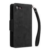 Rivetto Fibbia 9 carte Custodia per telefono in pelle a tre pieghe, For iPhone 7/8/SE 2020, For iPhone 7 Plus/8 Plus, For iPhone 11, For iPhone 11 Pro