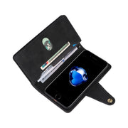 Rivetto Fibbia 9 carte Custodia per telefono in pelle a tre pieghe, For iPhone 7/8/SE 2020, For iPhone 7 Plus/8 Plus, For iPhone 11, For iPhone 11 Pro