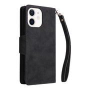 Rivetto Fibbia 9 carte Custodia per telefono in pelle a tre pieghe, For iPhone 12, For iPhone 12 mini, For iPhone 12 Pro Max, For iPhone 13 mini