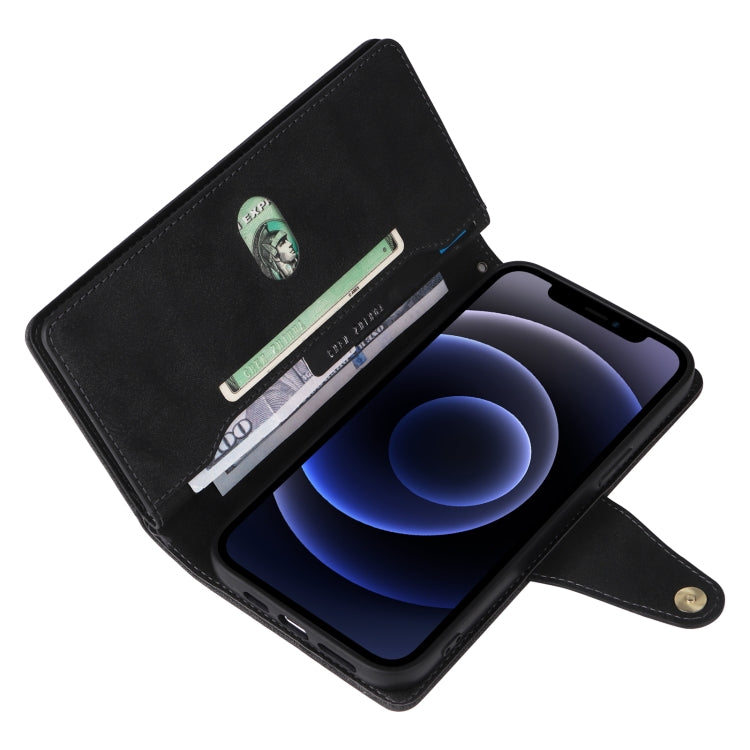 Custodia portafoglio in pelle 9 carte per iPhone 12 mini