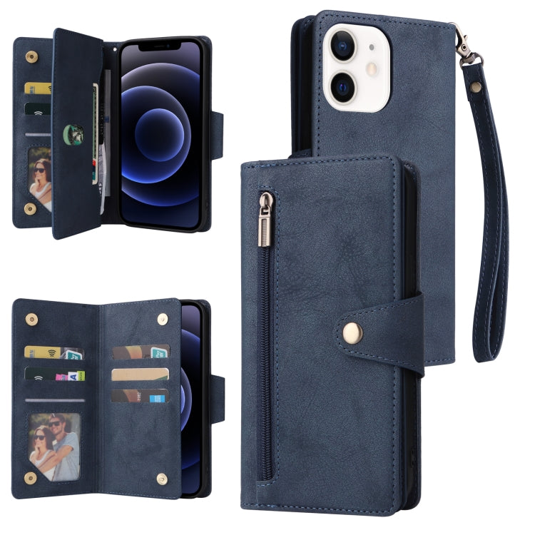 Custodia portafoglio in pelle 9 carte per iPhone 12 mini