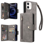 Custodia portafoglio in pelle 9 carte per iPhone 12 mini
