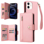 Custodia portafoglio in pelle 9 carte per iPhone 12 mini