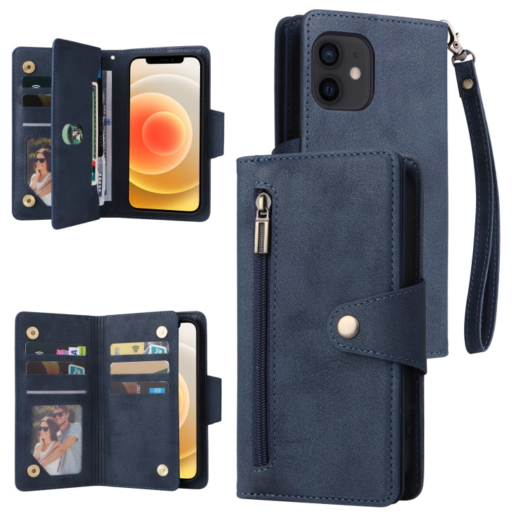 Custodia portafoglio in pelle 9 carte per iPhone 12 mini