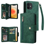 Custodia portafoglio in pelle 9 carte per iPhone 12 mini