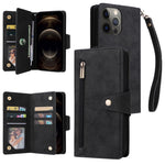Custodia portafoglio in pelle 9 carte per iPhone 12 mini