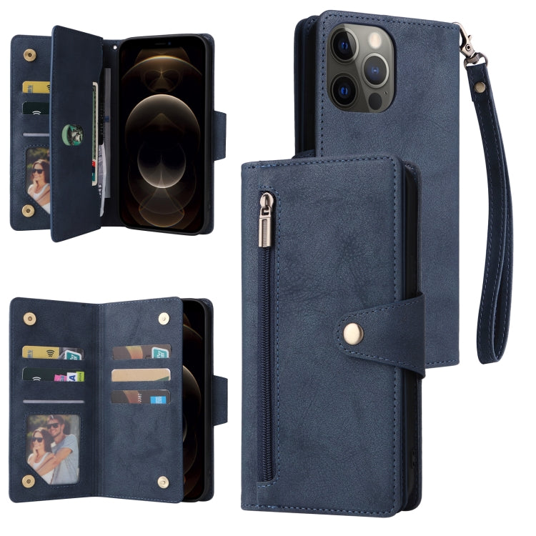 Custodia portafoglio in pelle 9 carte per iPhone 12 mini