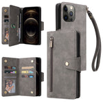 Custodia portafoglio in pelle 9 carte per iPhone 12 mini