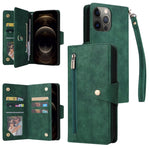 Custodia portafoglio in pelle 9 carte per iPhone 12 mini