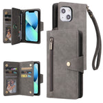Custodia portafoglio in pelle 9 carte per iPhone 12 mini