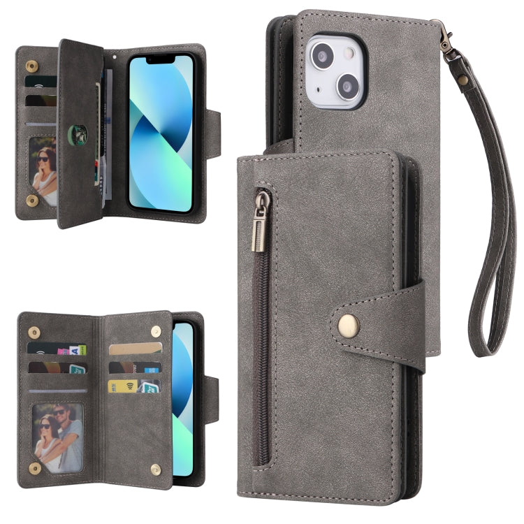 Custodia portafoglio in pelle 9 carte per iPhone 12 mini
