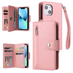 Custodia portafoglio in pelle 9 carte per iPhone 12 mini