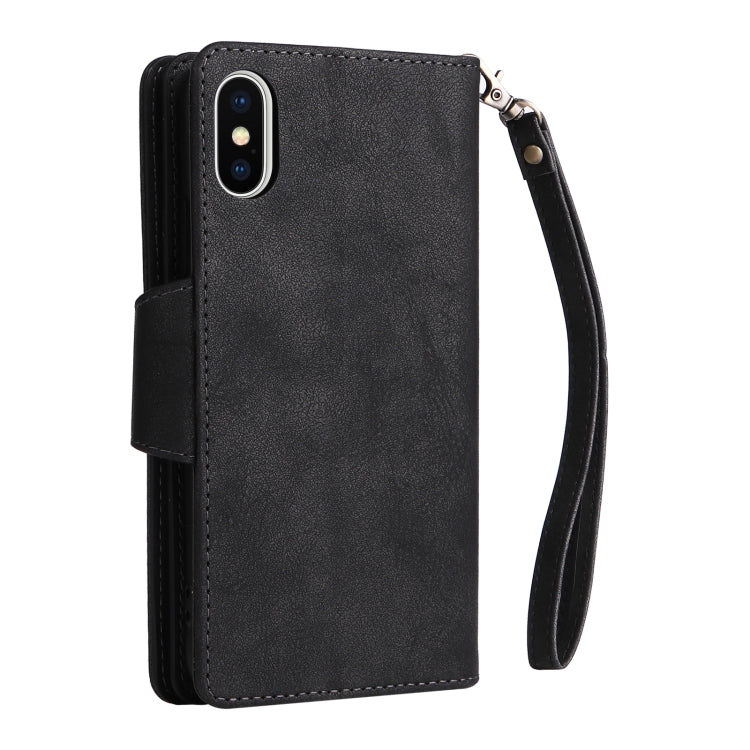 Custodia portafoglio in pelle 9 carte per iPhone XR