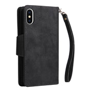 Rivetto Fibbia 9 carte Custodia per telefono in pelle a tre pieghe, For iPhone X/XS, For iPhone XR, For iPhone XS Max, For iPhone 11 Pro Max