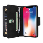 Custodia portafoglio in pelle 9 carte per iPhone XR