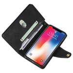 Custodia portafoglio in pelle 9 carte per iPhone XR