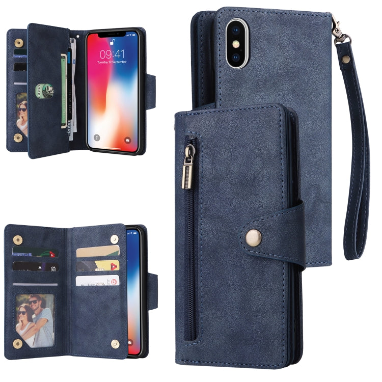 Custodia portafoglio in pelle 9 carte per iPhone XR