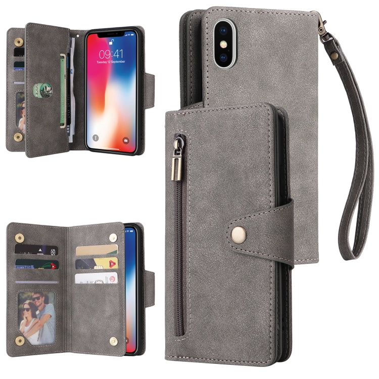Custodia portafoglio in pelle 9 carte per iPhone XR