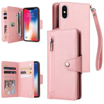 Custodia portafoglio in pelle 9 carte per iPhone XR