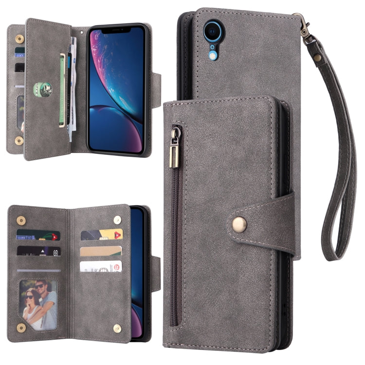 Custodia portafoglio in pelle 9 carte per iPhone XR