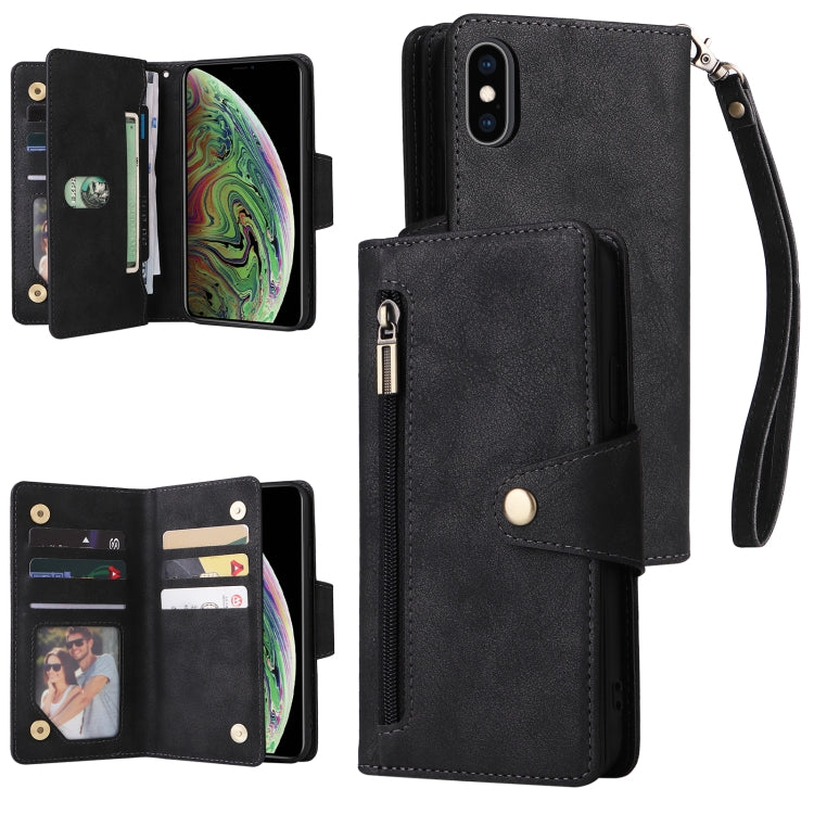 Custodia portafoglio in pelle 9 carte per iPhone XR
