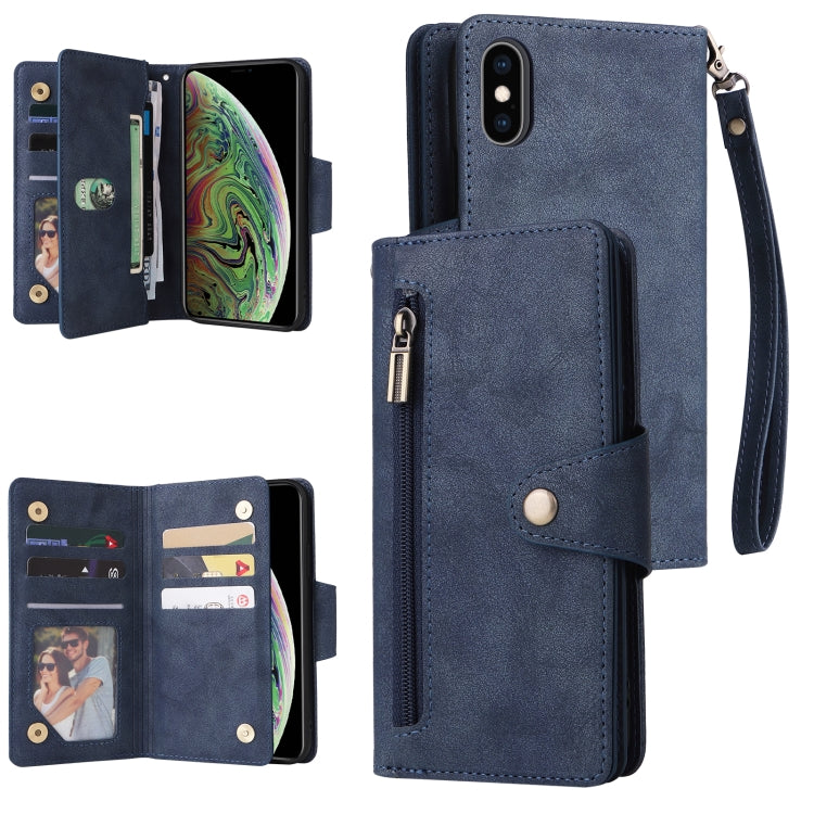 Custodia portafoglio in pelle 9 carte per iPhone XR