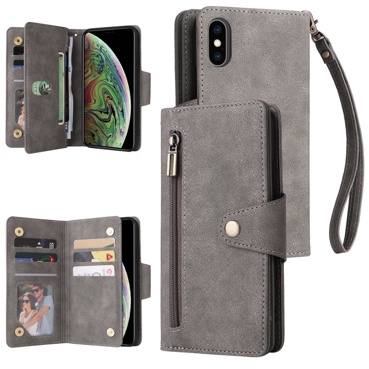 Custodia portafoglio in pelle 9 carte per iPhone XR