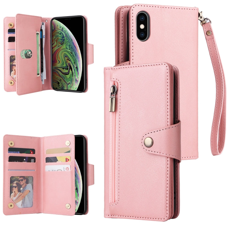 Custodia portafoglio in pelle 9 carte per iPhone XR