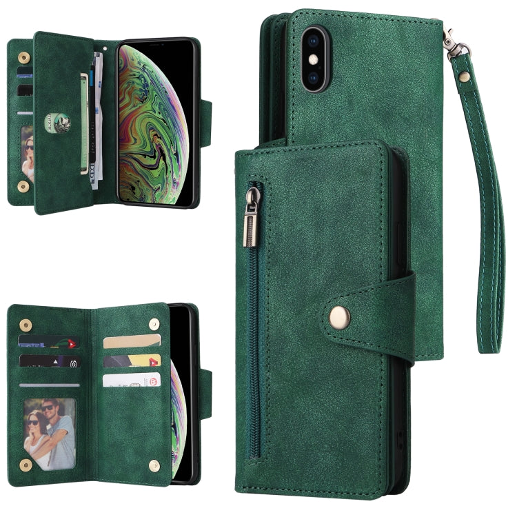 Custodia portafoglio in pelle 9 carte per iPhone XR