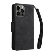Rivetto Fibbia 9 carte Custodia per telefono in pelle a tre pieghe, For iPhone 13 Pro, For iPhone 13 Pro Max