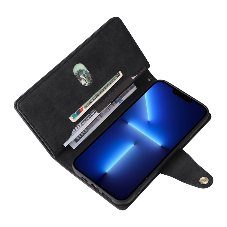 Custodia portafoglio in pelle 9 carte per iPhone 13 Pro Max