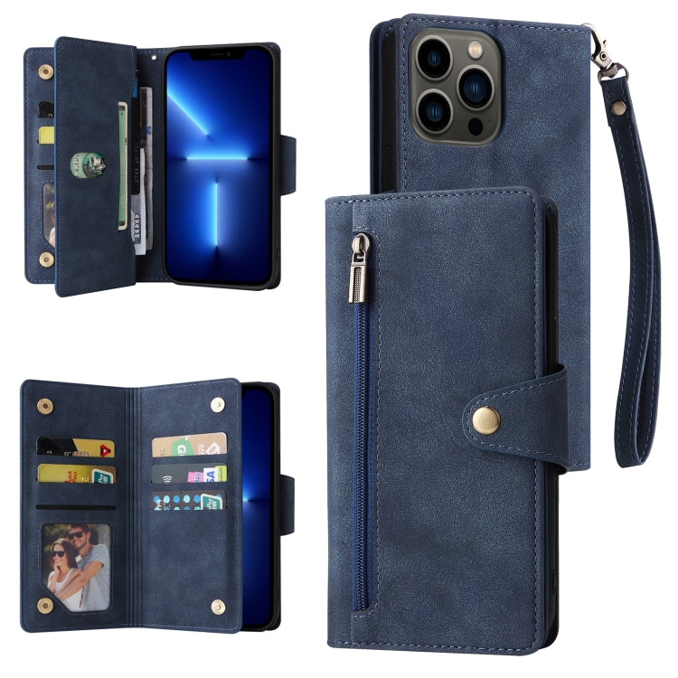 Custodia portafoglio in pelle 9 carte per iPhone 13 Pro Max