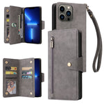 Custodia portafoglio in pelle 9 carte per iPhone 13 Pro Max
