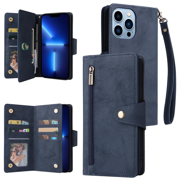 Custodia portafoglio in pelle 9 carte per iPhone 13 Pro Max