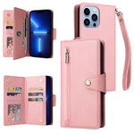 Custodia portafoglio in pelle 9 carte per iPhone 13 Pro Max