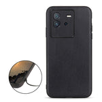 Cassa del telefono in vera pelle con trama in pelle di agnello con foro accurato, For vivo iQOO Neo6, For vivo X Note