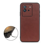 Cassa del telefono in vera pelle con trama in pelle di agnello con foro accurato, For vivo iQOO Neo6, For vivo X Note