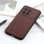 Cassa del telefono in vera pelle con trama in pelle di agnello con foro accurato, For vivo iQOO Neo6, For vivo X Note