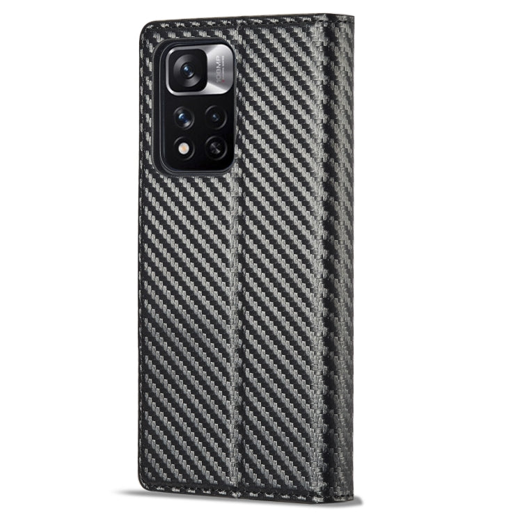 LC.IMEEKE Custodia per telefono in pelle con vibrazione in fibra di carbonio, For Xiaomi 11T / 11T Pro, For Xiaomi Mi 11 Lite, For Xiaomi Poco X4 Pro 5G, For Xiaomi Poco X3 NFC / Poco X3 Pro, For Xiaomi Redmi Note 11 Pro China                          ...