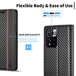 LC.IMEEKE Custodia per telefono in pelle con vibrazione in fibra di carbonio, For Xiaomi 11T / 11T Pro, For Xiaomi Mi 11 Lite, For Xiaomi Poco X4 Pro 5G, For Xiaomi Poco X3 NFC / Poco X3 Pro, For Xiaomi Redmi Note 11 Pro China                          ...