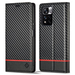 LC.IMEEKE Custodia per telefono in pelle con vibrazione in fibra di carbonio, For Xiaomi 11T / 11T Pro, For Xiaomi Mi 11 Lite, For Xiaomi Poco X4 Pro 5G, For Xiaomi Poco X3 NFC / Poco X3 Pro, For Xiaomi Redmi Note 11 Pro China                          ...