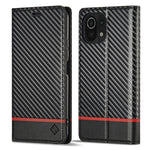 LC.IMEEKE Custodia per telefono in pelle con vibrazione in fibra di carbonio, For Xiaomi 11T / 11T Pro, For Xiaomi Mi 11 Lite, For Xiaomi Poco X4 Pro 5G, For Xiaomi Poco X3 NFC / Poco X3 Pro, For Xiaomi Redmi Note 11 Pro China                          ...