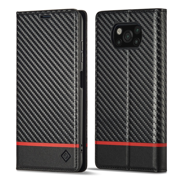 LC.IMEEKE Custodia per telefono in pelle con vibrazione in fibra di carbonio, For Xiaomi 11T / 11T Pro, For Xiaomi Mi 11 Lite, For Xiaomi Poco X4 Pro 5G, For Xiaomi Poco X3 NFC / Poco X3 Pro, For Xiaomi Redmi Note 11 Pro China                          ...