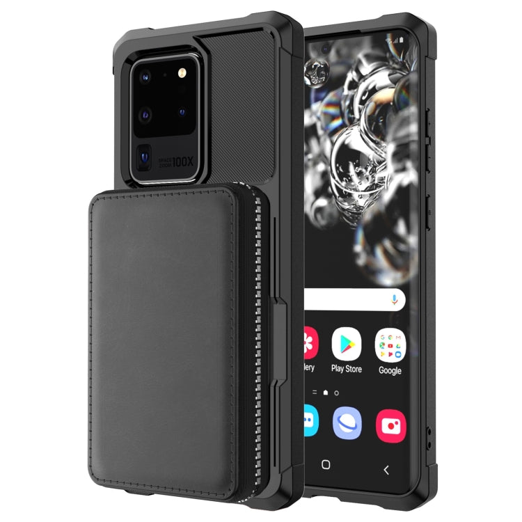Custodia portafoglio in PU con cerniera per Galaxy Note10