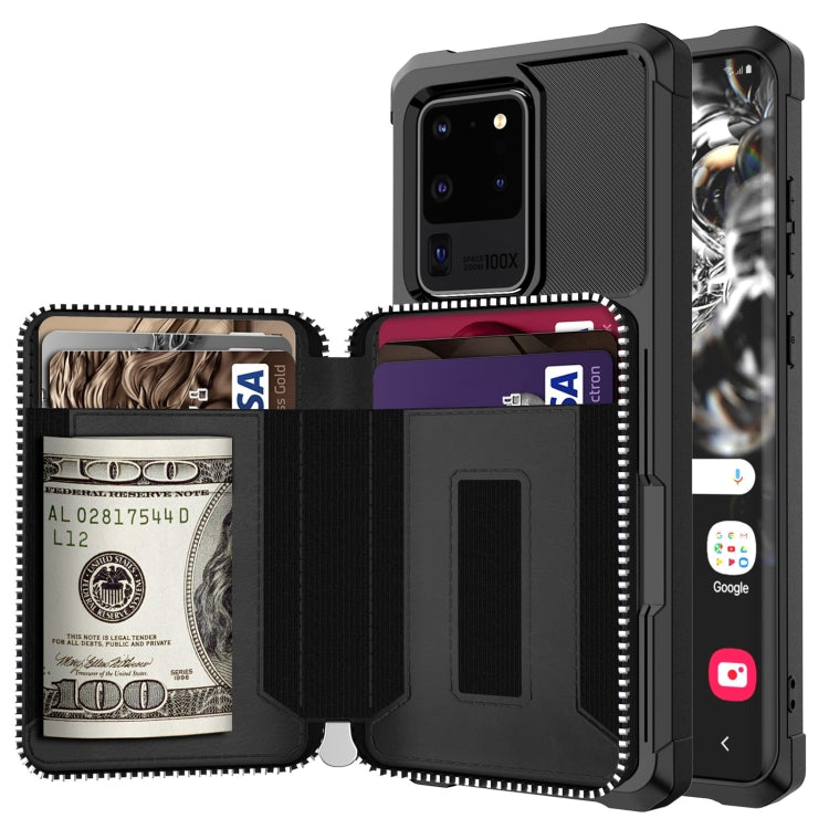 Custodia portafoglio in PU con cerniera per Galaxy Note10
