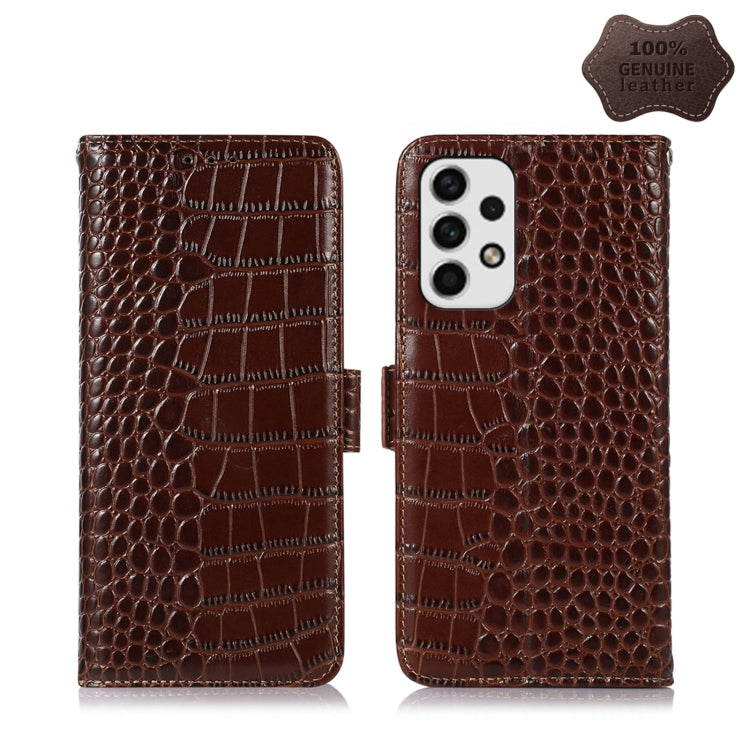 Custodia per telefono in pelle di vacchetta di coccodrillo, For Samsung Galaxy A23 4G, For Samsung Galaxy A33 5G, For Samsung Galaxy A53 5G, For Samsung Galaxy A73 5G