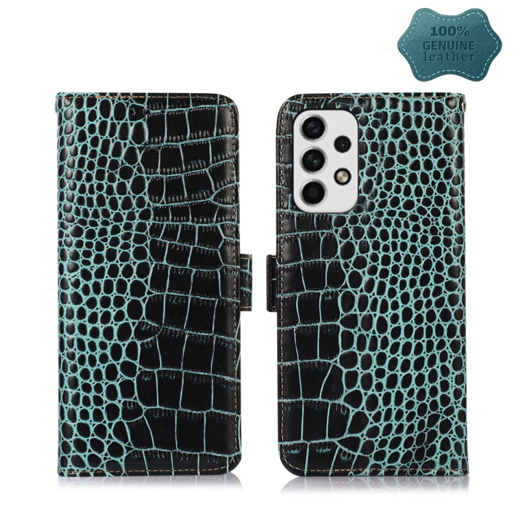 Custodia per telefono in pelle di vacchetta di coccodrillo, For Samsung Galaxy A23 4G, For Samsung Galaxy A33 5G, For Samsung Galaxy A53 5G, For Samsung Galaxy A73 5G